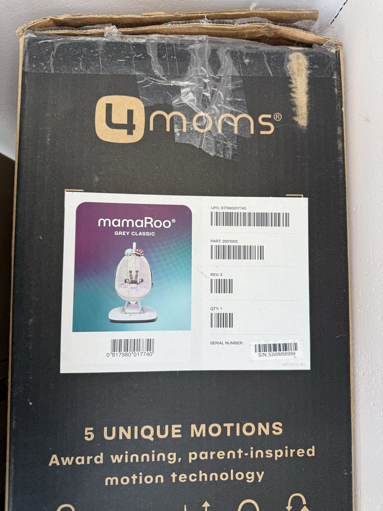 Крісло-гойдалка 4Moms MamaRoo 5.0 Gray Classic