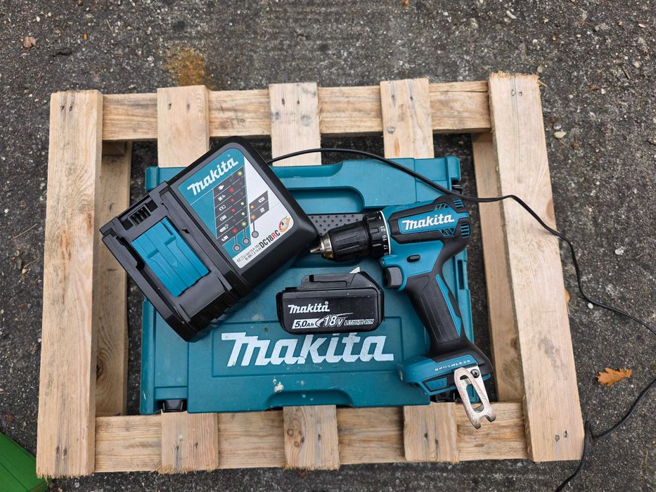 makita DDF485 + aku 5Ah + ładowarka / wiertarko-wkrętarka w walizce