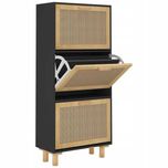 NOWA Szafka na buty VidaXL 52 x 115 x 25 cm czarna 3 poziomy