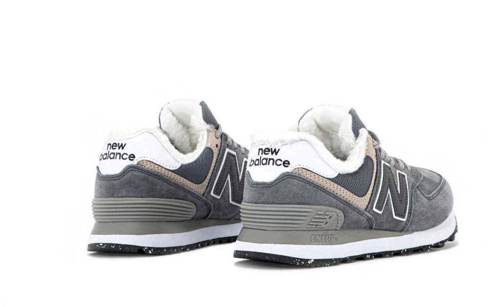 Зимние замшевые кроссовки New Balance 574 Winter Fur Мех зимові нб 574