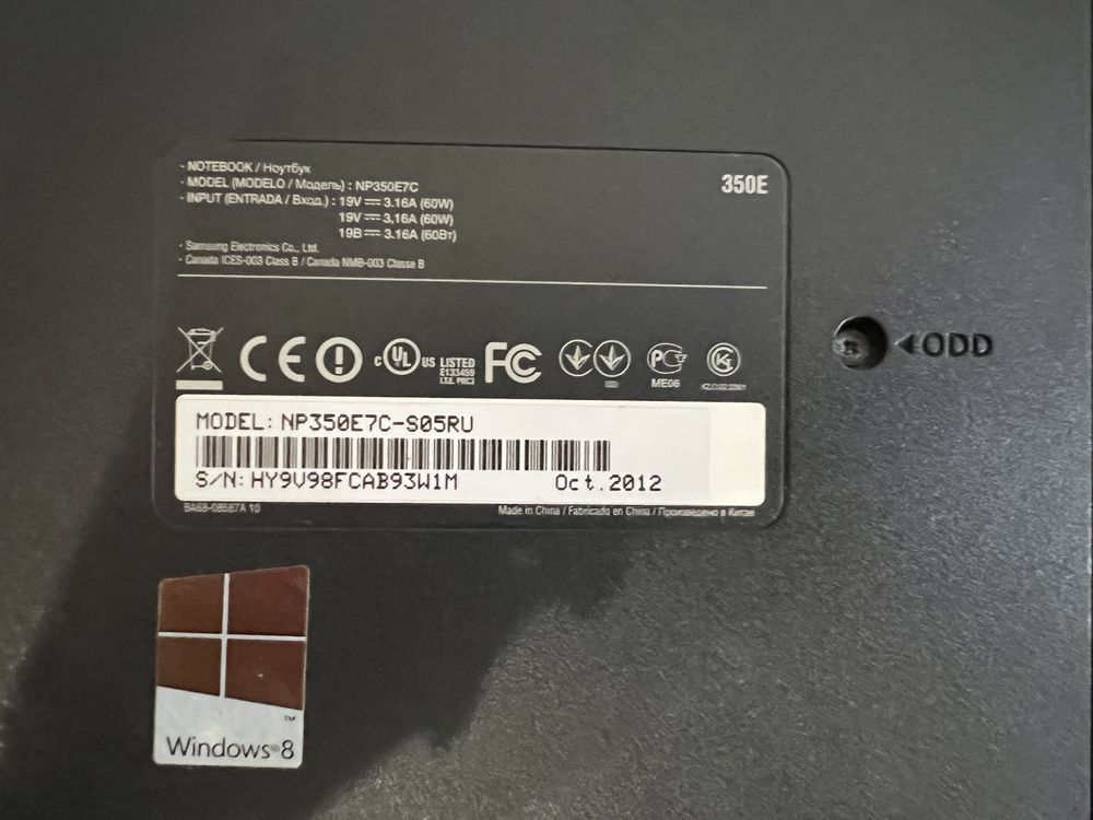Ноутбук Samsung NP350E7C нерабочий