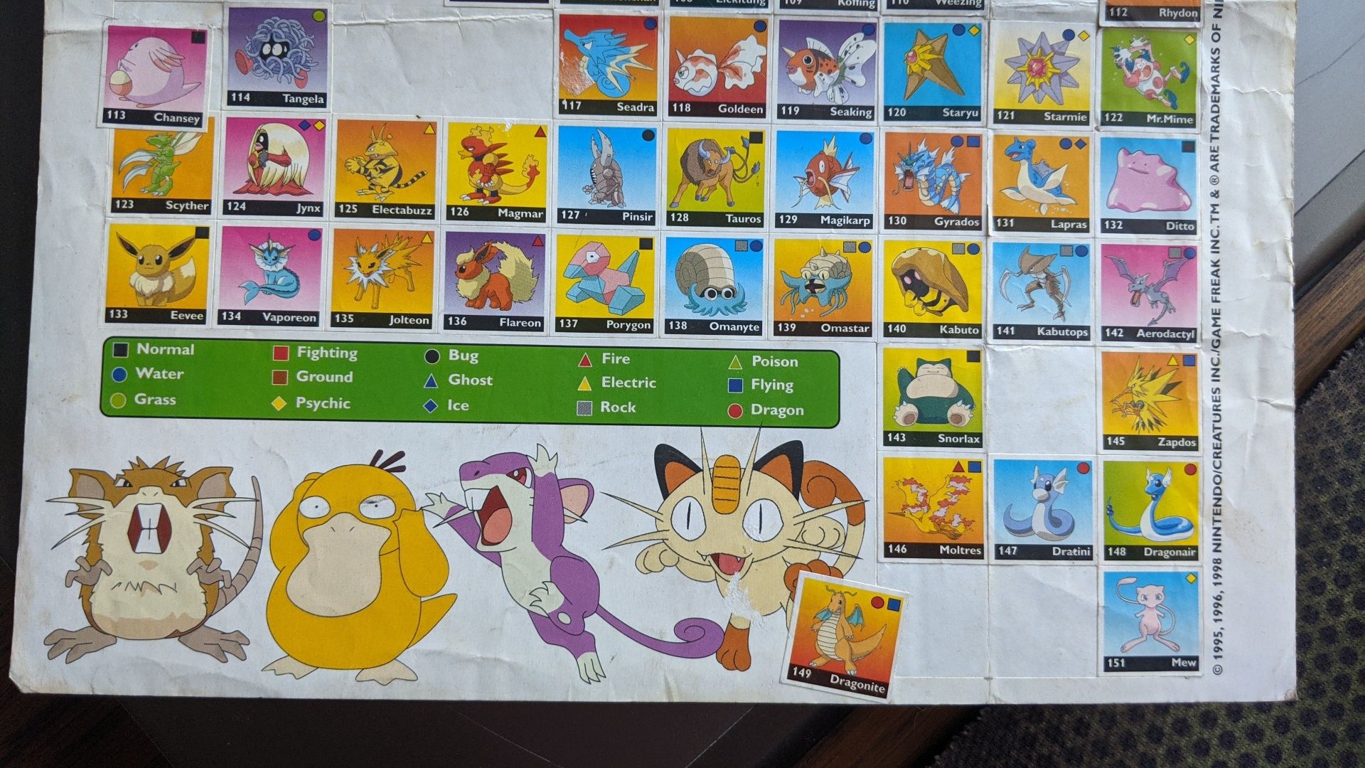 Stare Kolekcjonerskie Naklejki z Pokemonami