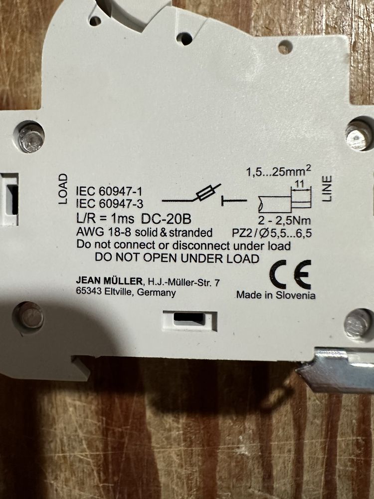 Podstawa bezpiecznika Jean Muller, Z10TL2 DC 10x38