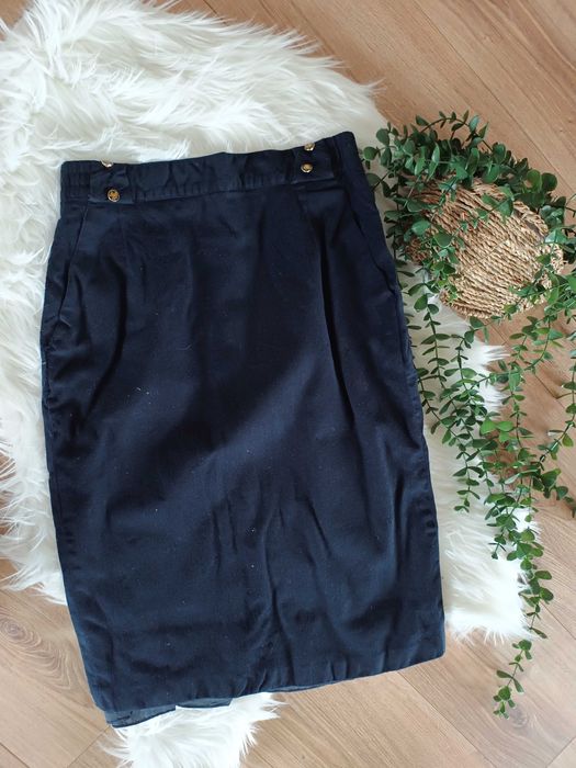 Ciemnogranatowa ołówkowa spódnica Gerry Weber welniana z welny 36S