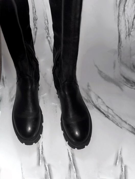 Ботфорти шкіряні