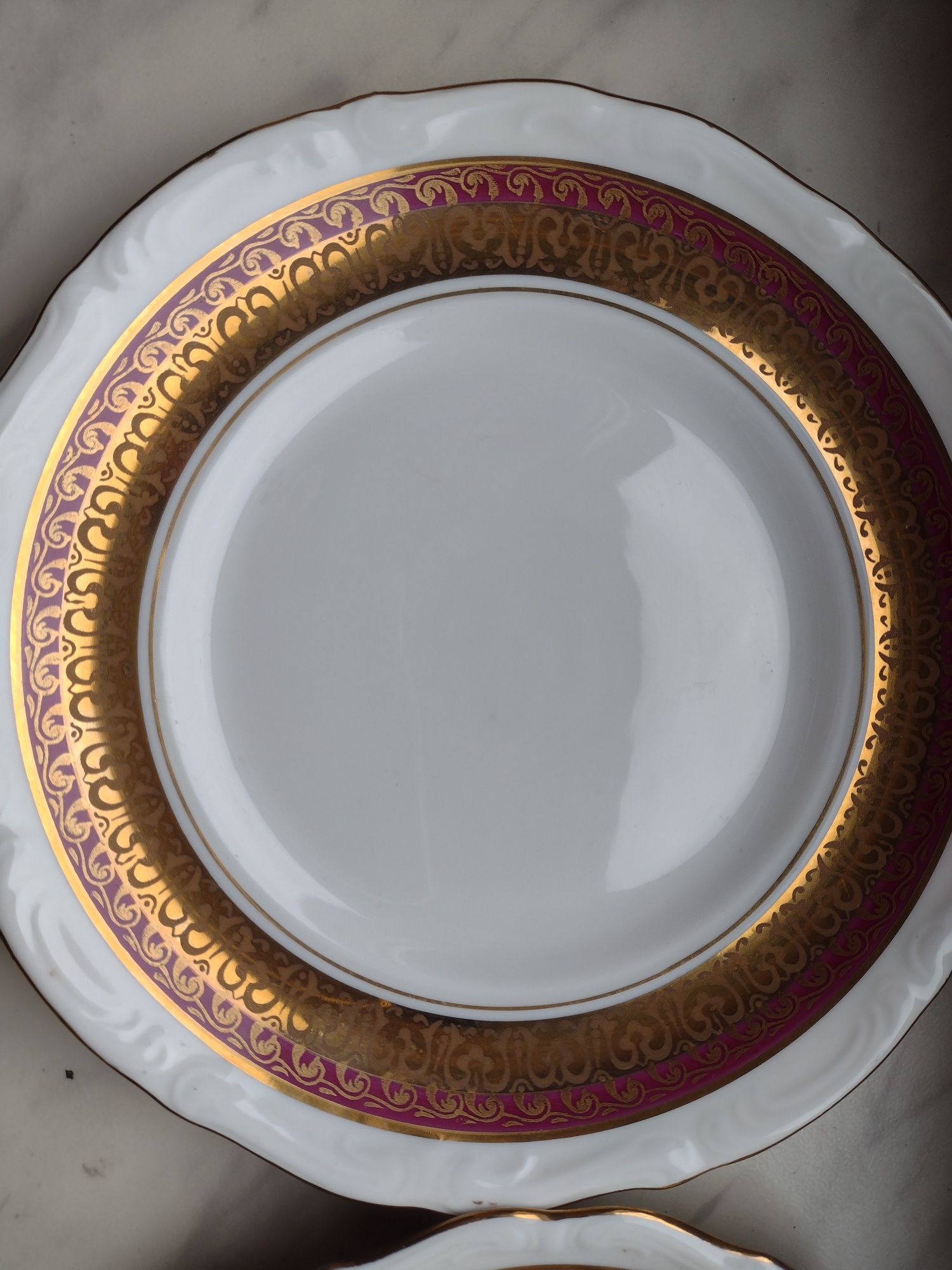 Zestaw porcelany Bogucice filiżanka spodek i talerzyk deserowy