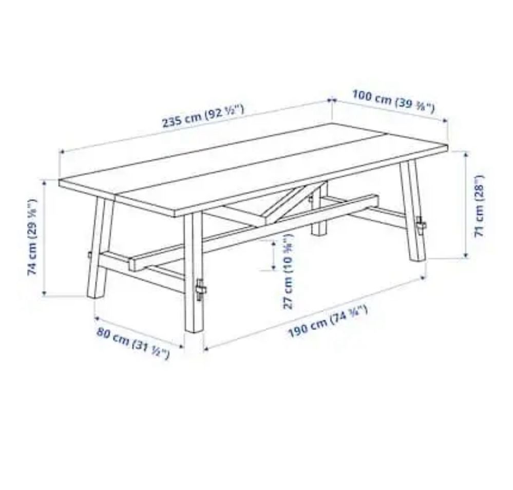 Стіл великий IKEA дерево для тераси або офісу