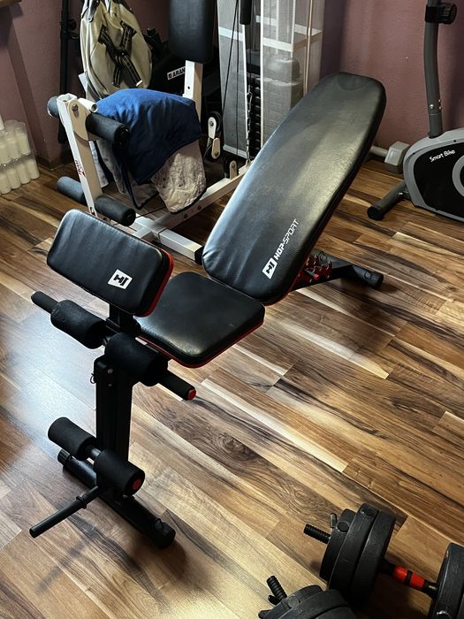 lawka regulowana+dwa zestawy hantli