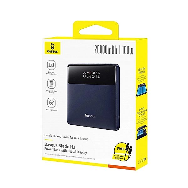 Powerbank Baseus Blade H1/20000mAh 100W z wyświetlaczem - czarny