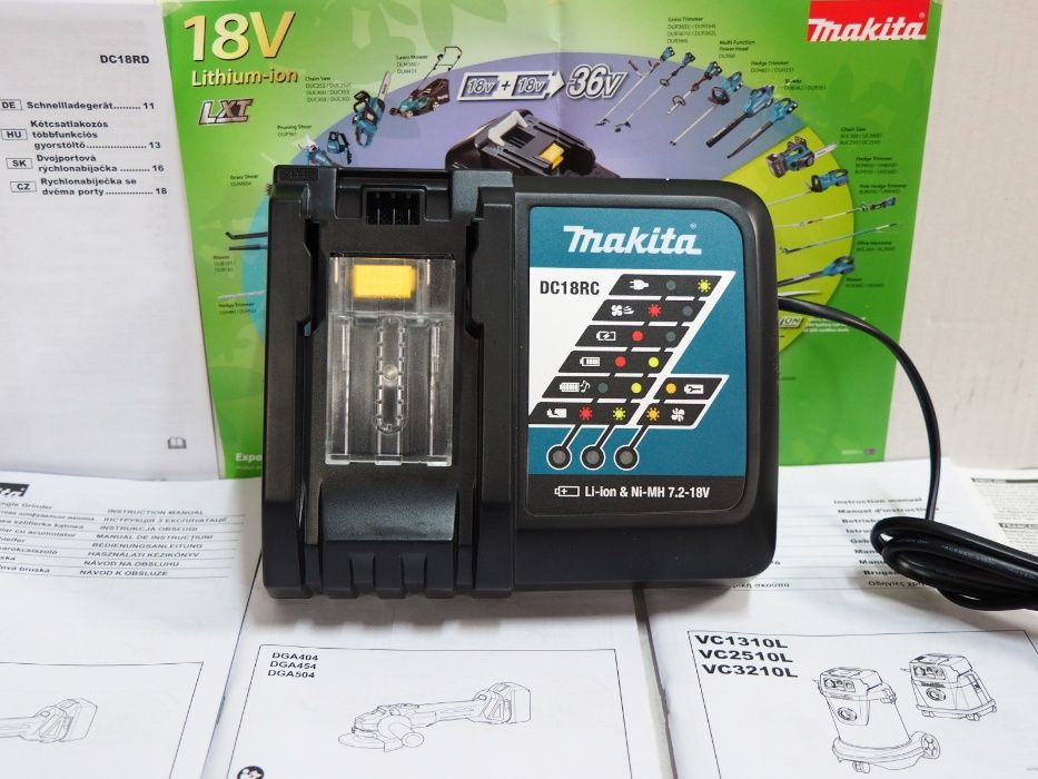 MAKITA DC 18 RC ładowarka zasilacz do baterii 10,8v 14,4v 18v szybka 9