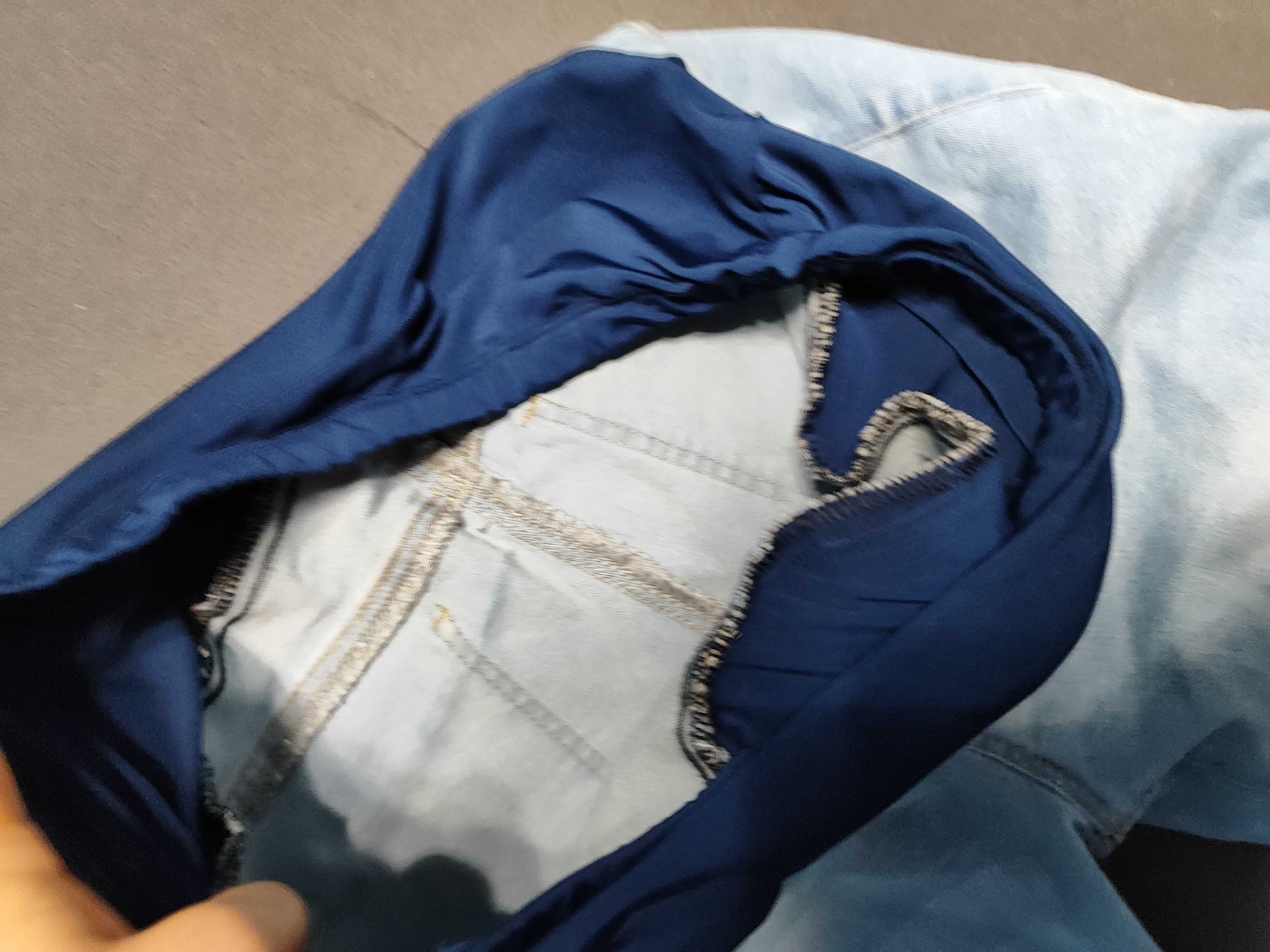 Shein spodnie jeansowe rurki ciążowe 44