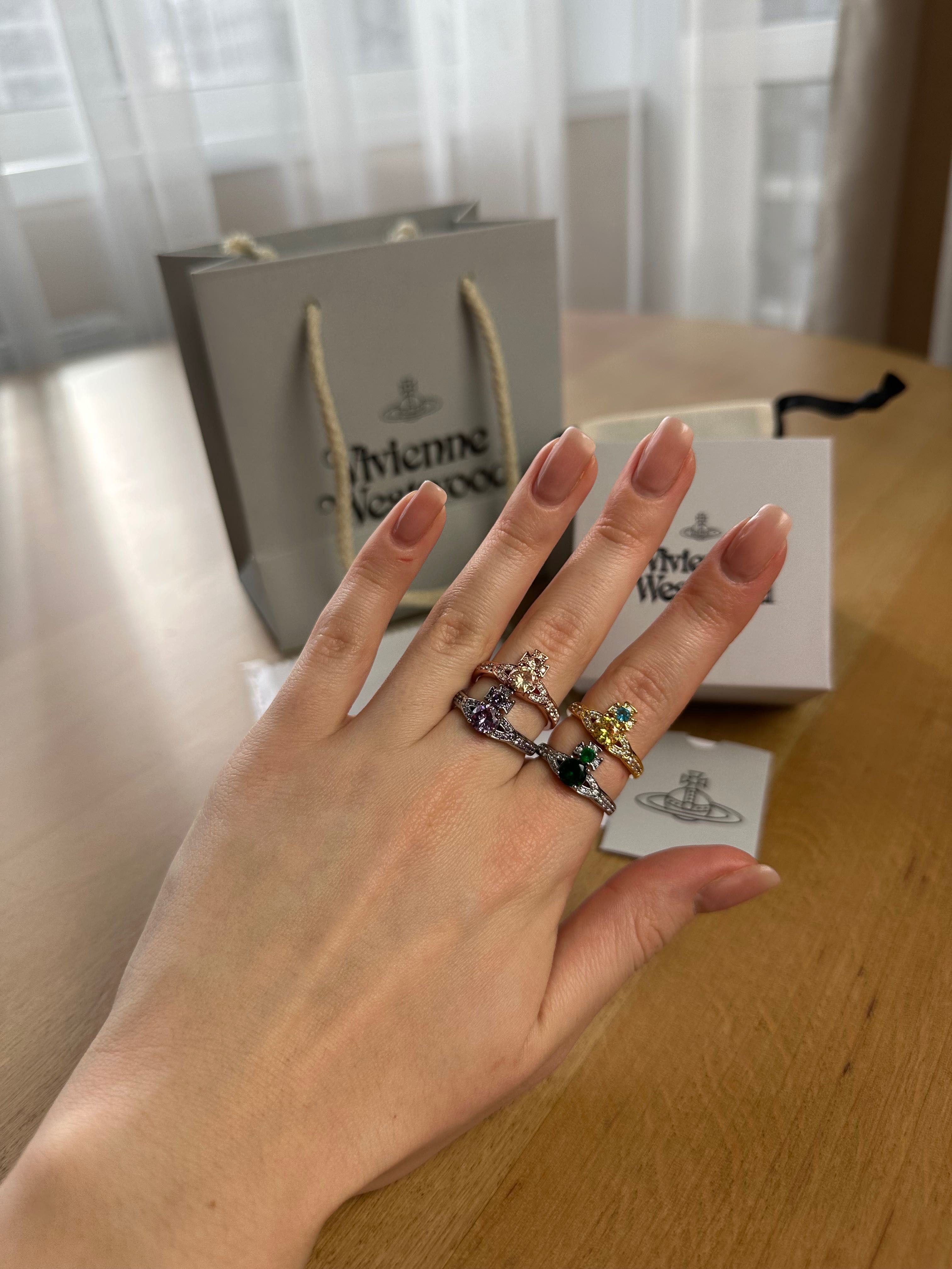 Vivienne Westwood Silver Crystal Ring кольцо каблучка