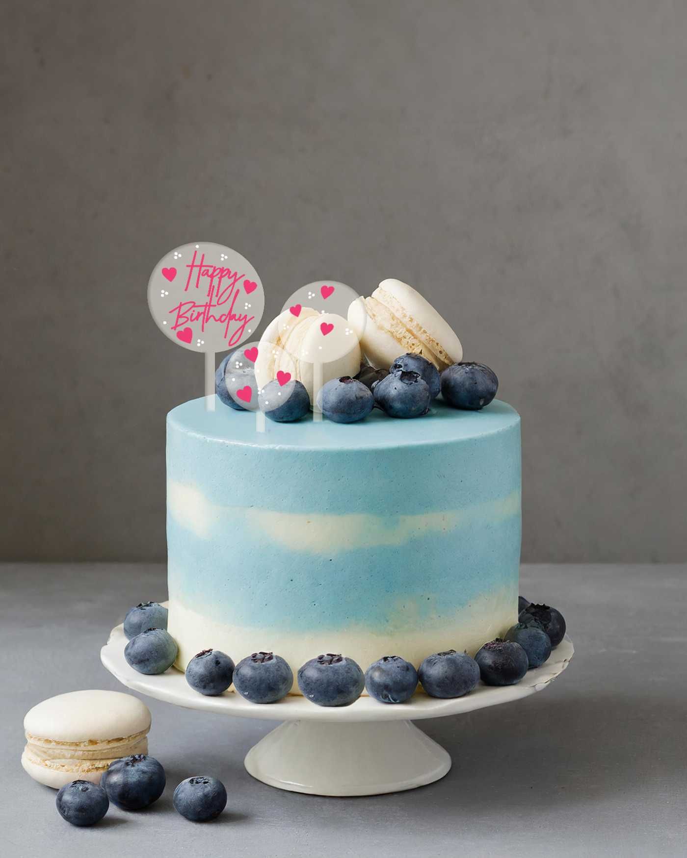 Komplet topperów na tort z napisem “Happy birthday”