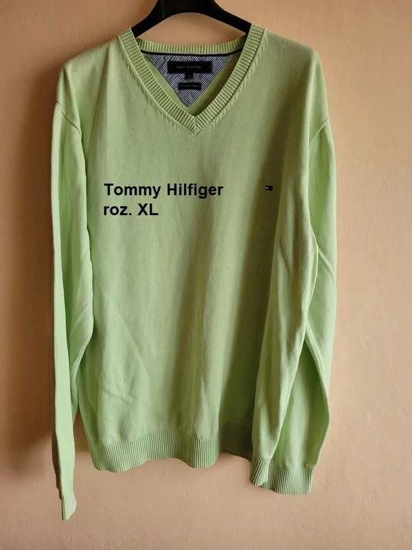 Seledynowy sweter Tommy Hilfiger roz. XL