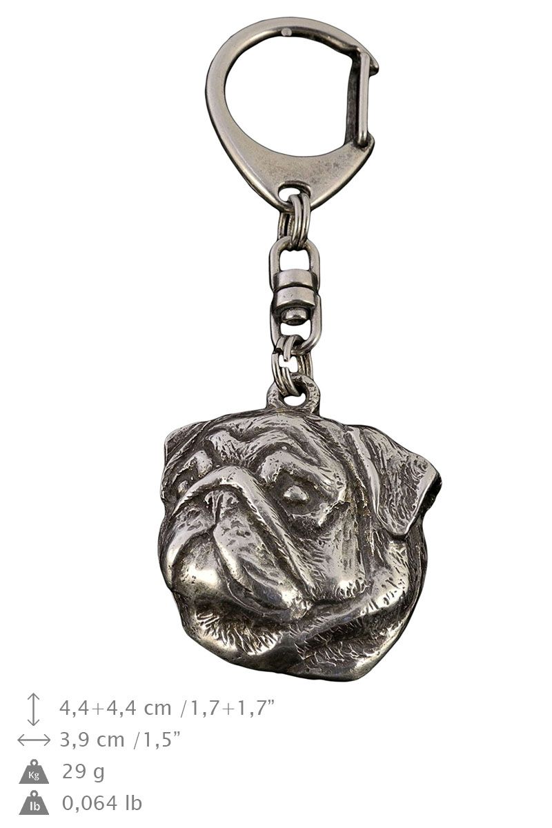 Mops brelok posrebrzany Art-Dog