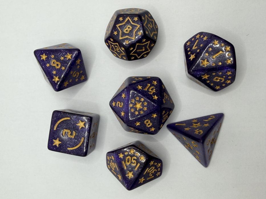 Zestaw 7 kości RPG - Kości Czarownicy: Gwiazdy Przeznaczenia