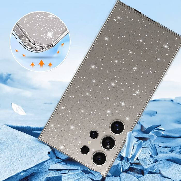 Crystal Glitter Case do Samsung Galaxy S23 Ultra Srebrny