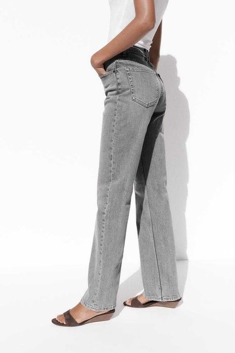 Сірі джинси мом fit zara