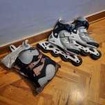 Patins + protecões - Tam: 35-38 - Fit3 Oxelo