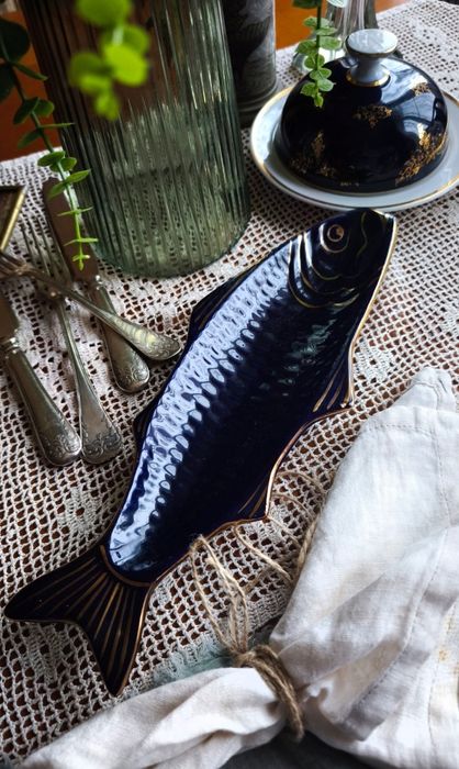 Масленка блюдо селедочница сахарница цукорниця кобальт посуда винтаж