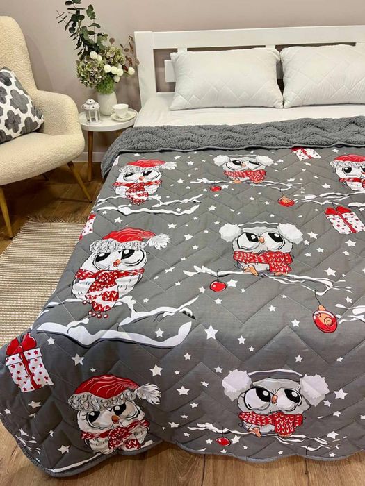 Подрунок на Миколая, Новий Рік! Плед на хутрі з героями на овчине