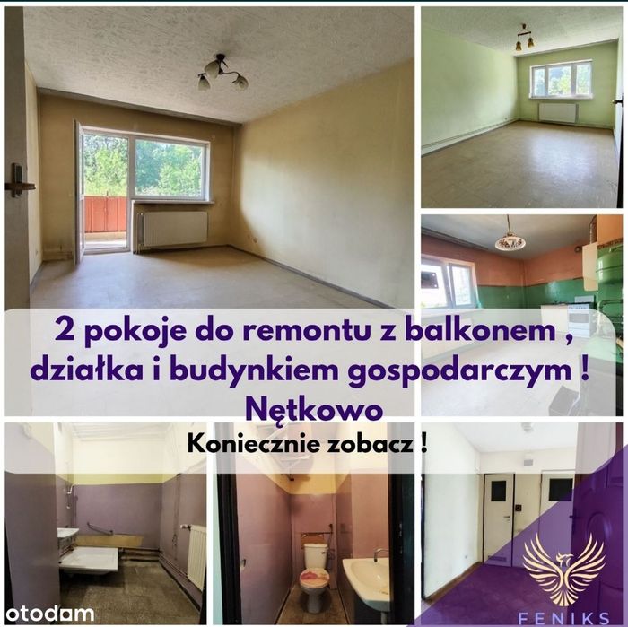 Super Tanio ! 2 Pokoje Na Parterze Z Balkonem , Działka I Bud. Gosp.