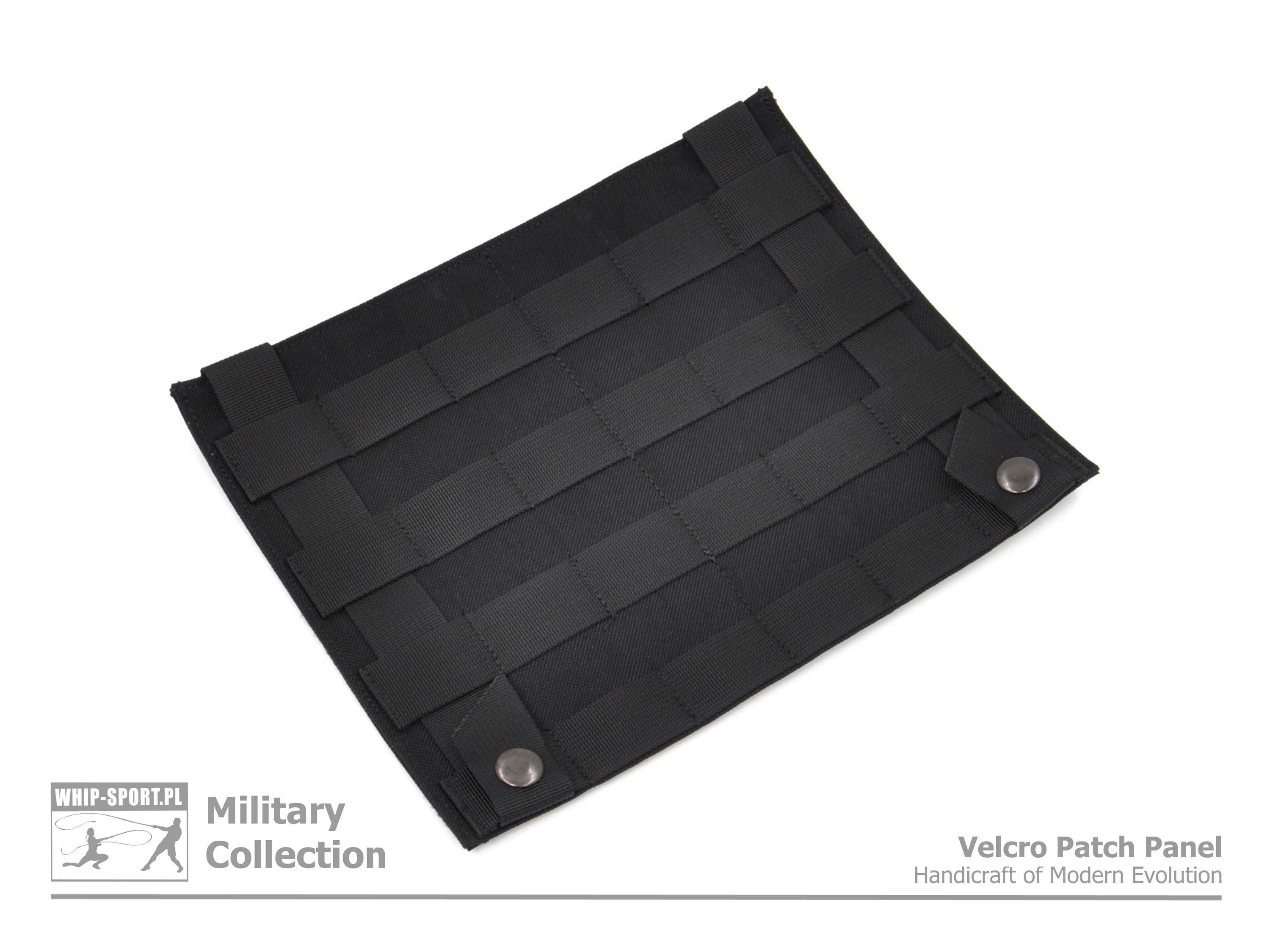 Panel na rzep / naszywki / MOLLE - 250 x 205 mm (6 x 4) - Czarny