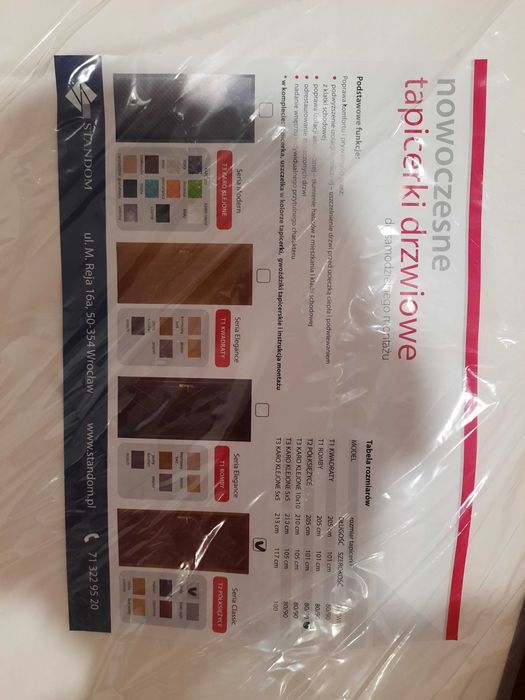 Tapicerka drzwiwowa, obicie na drzwi, nowa, 205x101cm