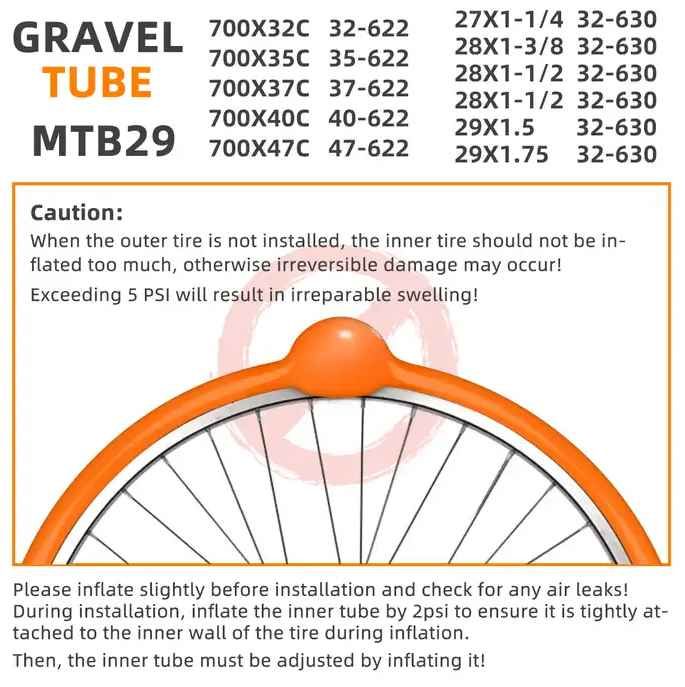 CYCLAMI Bardzo Lekka Detką TPU 63g MTB 27,5 / 1,9 - 2,50 Presta 45mm