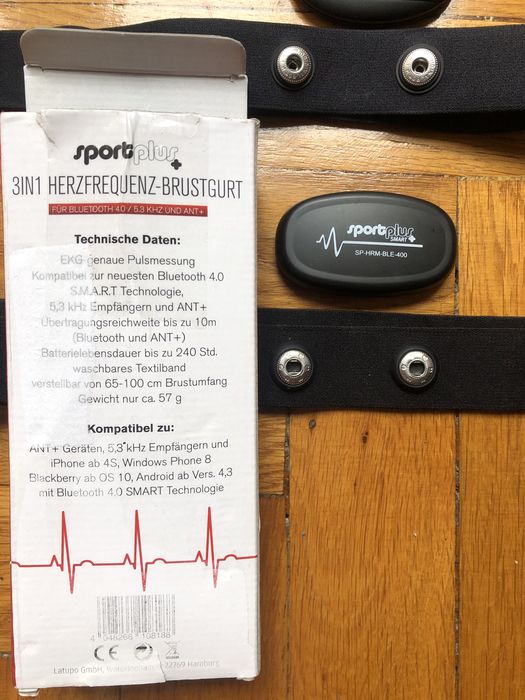 Czujnik tętna HR pracy serca pasek sigma fitness spotr plus