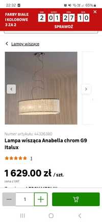 Lampa wisząca Anabella żyrandol srebrny