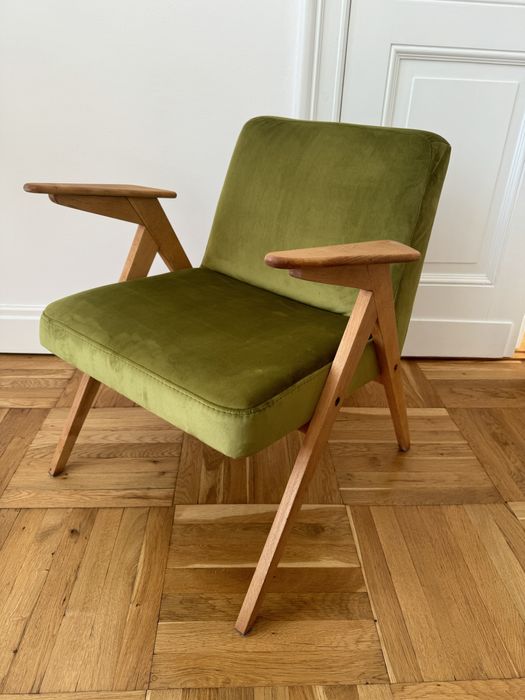 Fotel PRL art deko odnowiony, welur (mam 2)