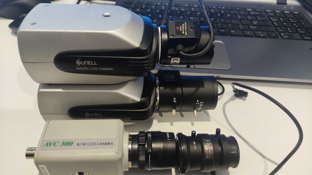 Kamery CCD SUNELL CCTV 3 szt 4x obiektyw