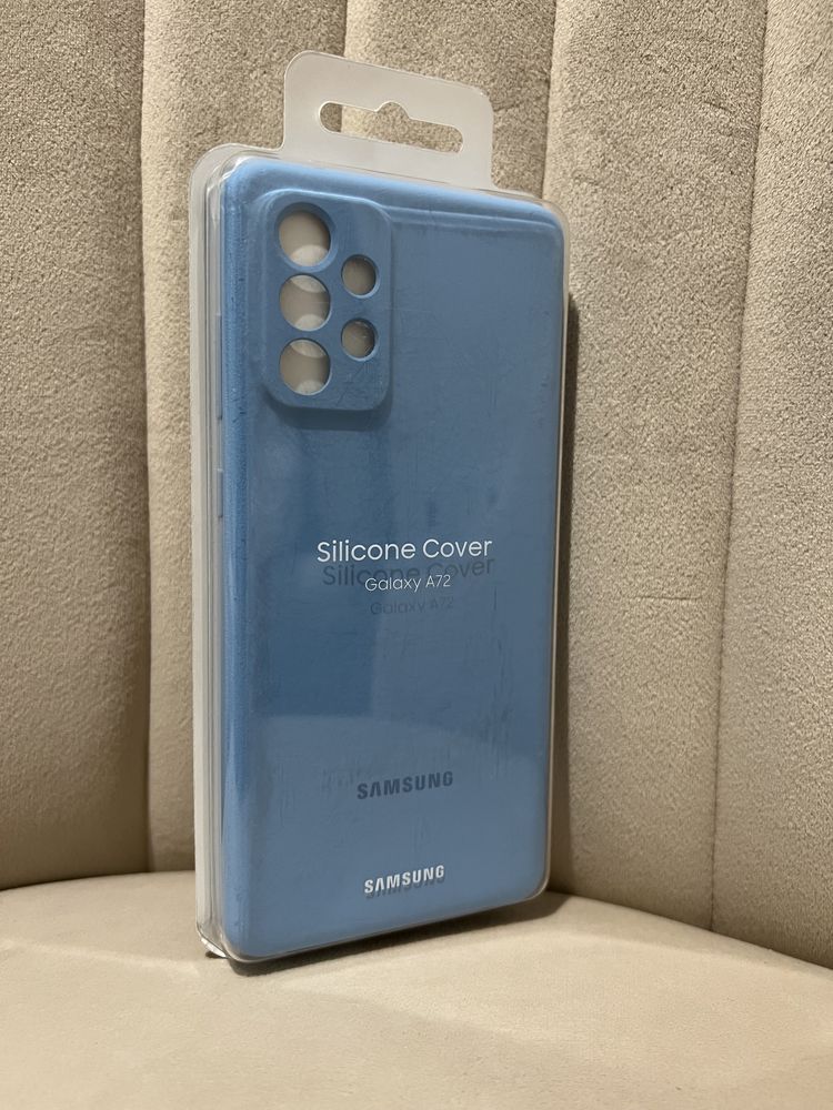 Nowe oryginalne niebieskie etui Silicone Cover do Samsung Galaxy A72