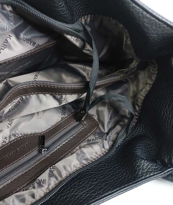 Сумка жіноча велика з двома ручками чорна Karlos Marconi