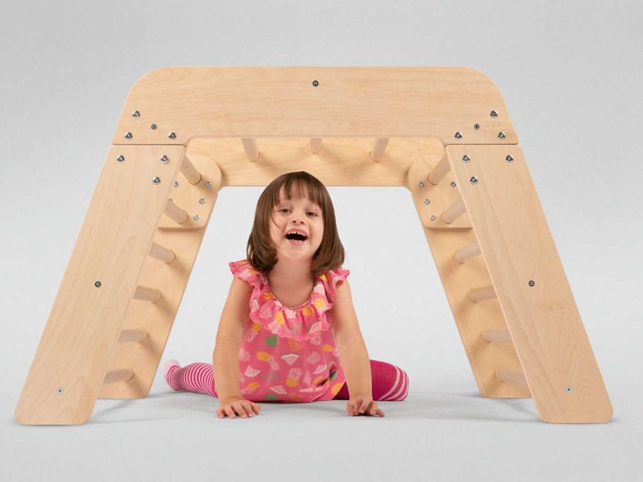 Drabinka gimnastyczna piramida domek 2w1 dla dzieci plac tor DREWNO