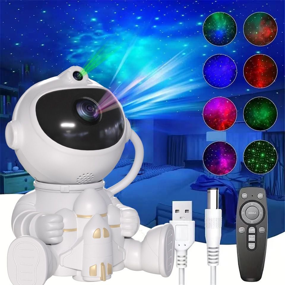 PROJEKTOR GWIAZD NIEBA LED lampka nocna astronauta