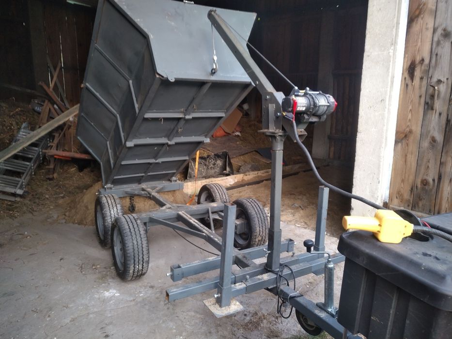 Przyczepka leśna do quada, ciągniczka , 2w1 wywrotka, dłużyca