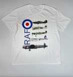 RAF - nowy t-shirt  z samolotami z II Wojny Ś. Biały