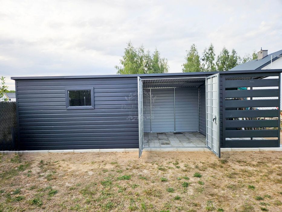 Domek Ogrodowy 6,5x2,5m wiata 1,5x2,5m  ID720