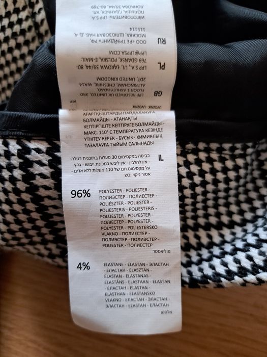 Spodnie czarno - białe/kratka/ Reserved r.36 - nowe