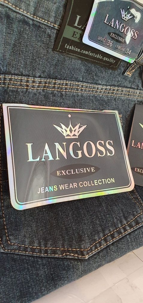 Spodnie nowe jeansowe marka Langoss Exclusive rozmiar 36 / 34