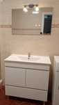 Conjunto de móvel+espelho+luminária WC