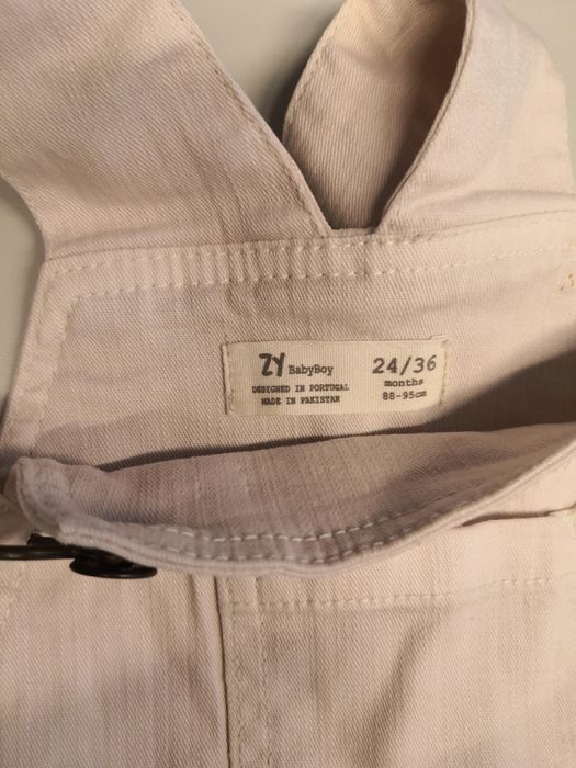 Jardineira calção ganga zippy 24/36 meses