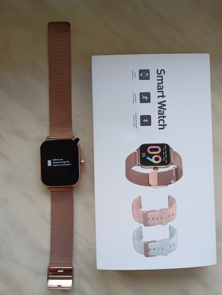 Zegarek damski smartwatch na bransolecie trzy paski