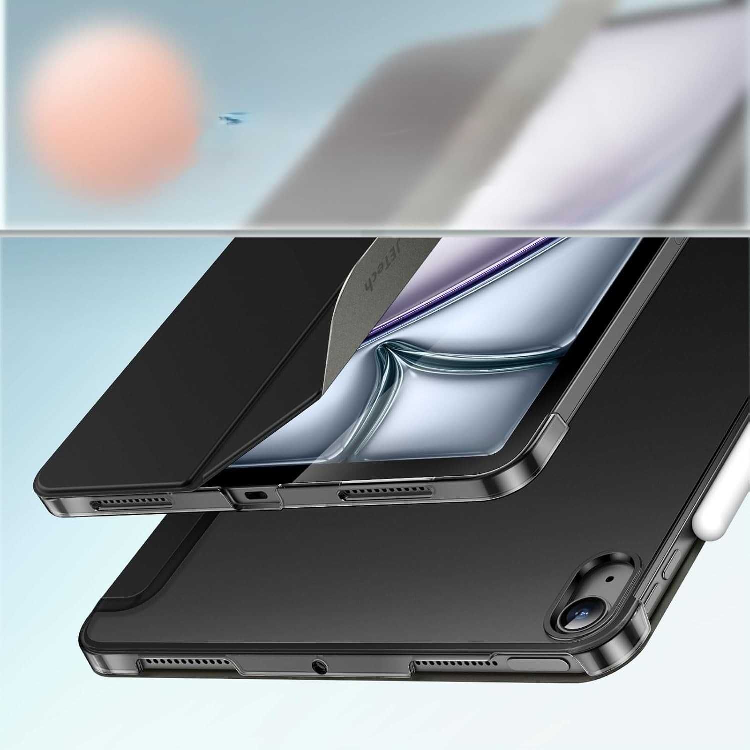 Etui JETech iPad Air 11"/10,9" M3/M2/5/4 gen czarne funkcja snu