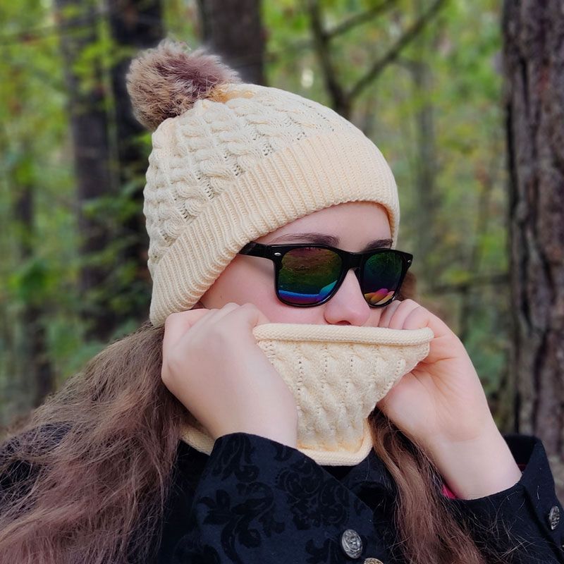 Komplet Damski Czapka Damska Zimowa + Komin