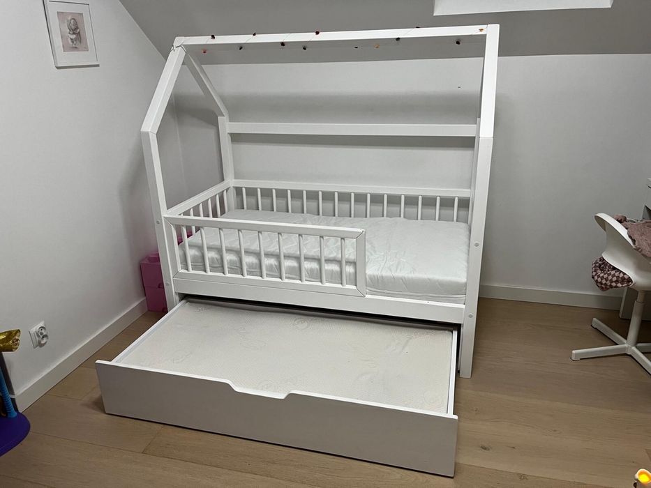 Łóżeczko dziecięce domek Łóżko Bello z szufladą - 140/70