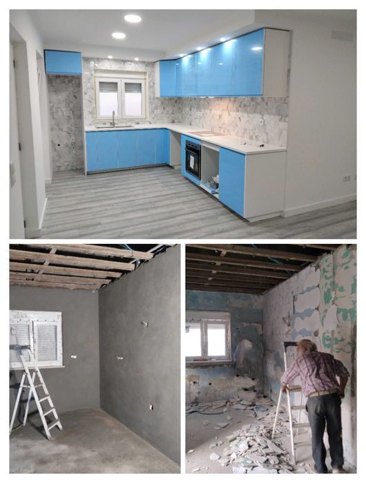 Remodelações Gerais.  Aplicação de Pavimento flutuante e Azulejo, etc