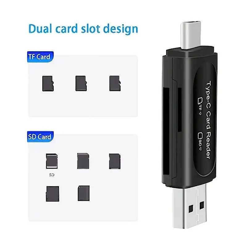 Leitor de Cartão USB Micro SD, Adaptador 4 em 1  - Leitor SD/MICROSD.
